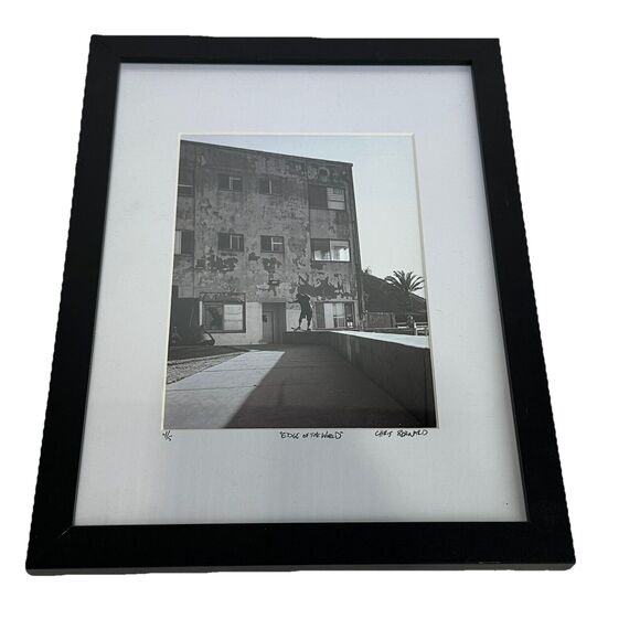 edge of the world chris bernard skateboarding photography Framed photo art